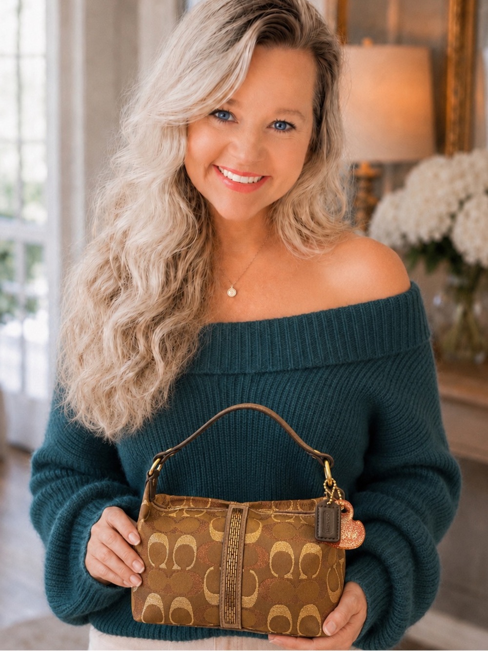 Coach Rare Mini Demi Top handle Satchel Beaded Y2K
